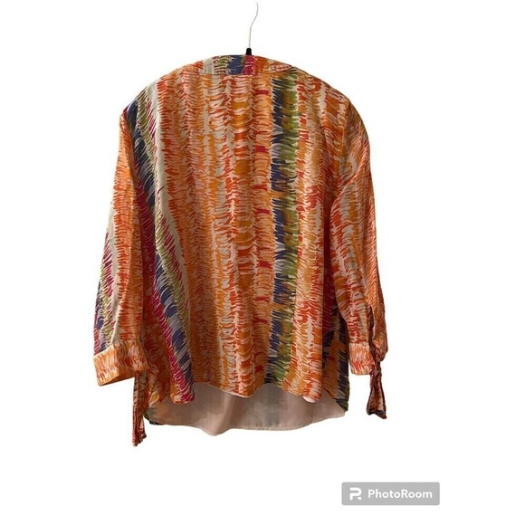 Orange Silk Top By: Coldwater Creek. Art To Wear Colorful. Sz.PM - Picture 2 of 4